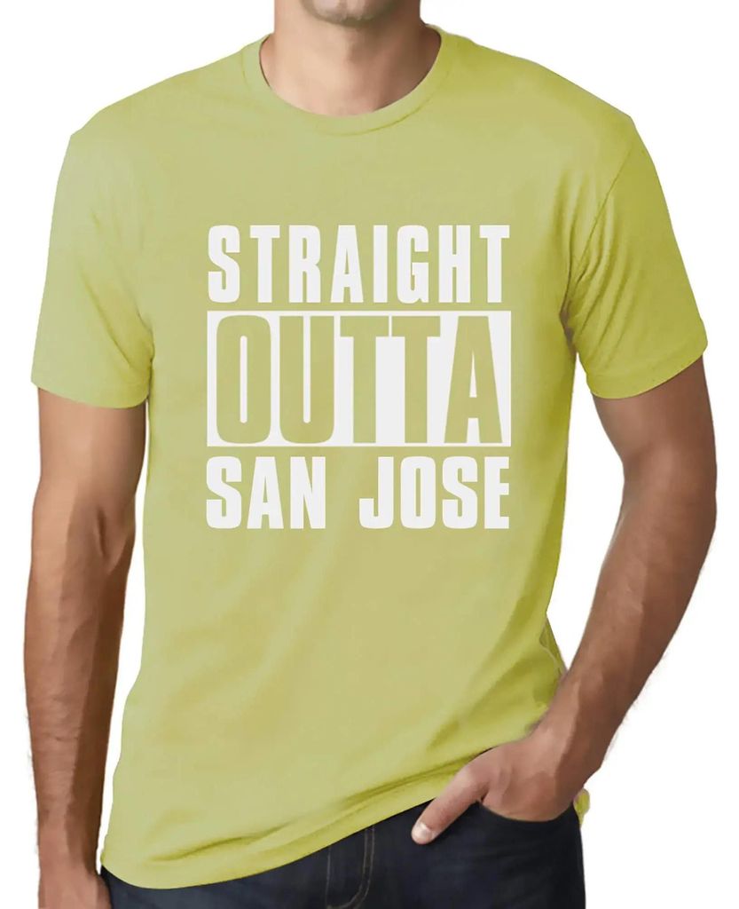 Herren Grafik T-Shirt Straight Outta San Jose Öko-Verantwortlich Vintage Jahrgang Kurzarm Lustige Druck Geburtstag Geschenk Mann