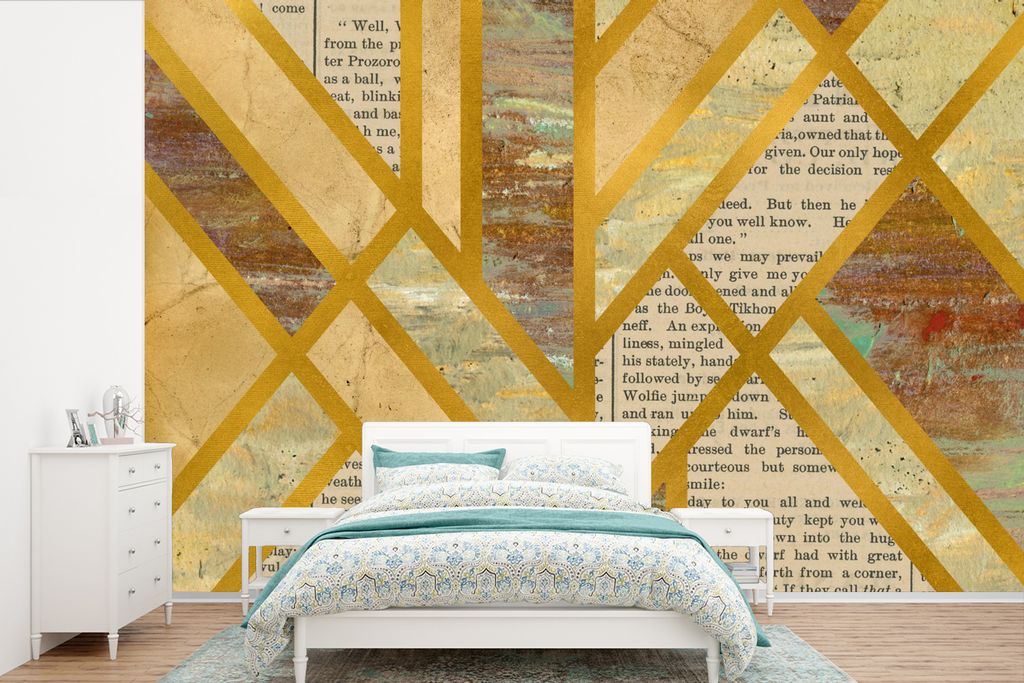 MuchoWow Fototapete für Wohnzimmer oder Schlafzimmer Wandtapete Vinyl Motivtapete Vintage - Marmor - Design - 420x280 cm - Zimmer für Kinder