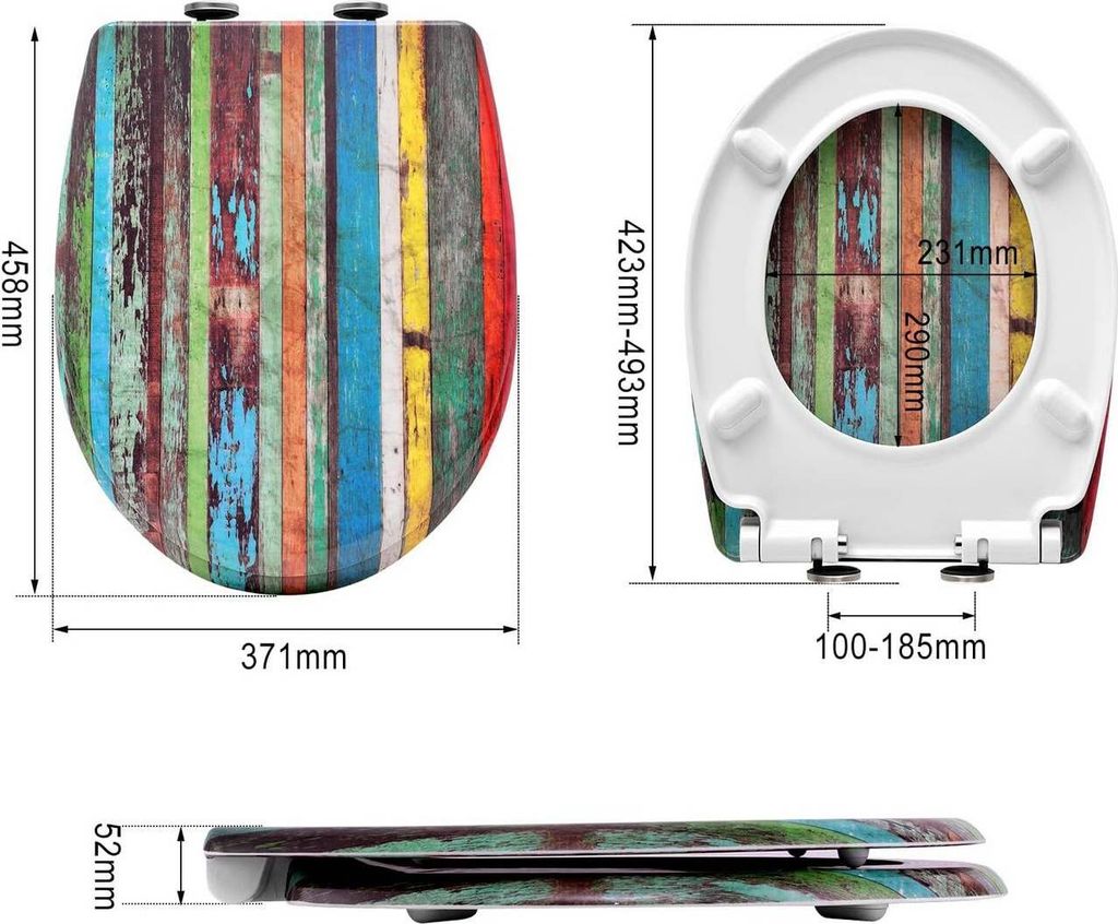 WOLTU Duroplast Toilettendeckel, mit Absenkautomatik, Produktbild 3