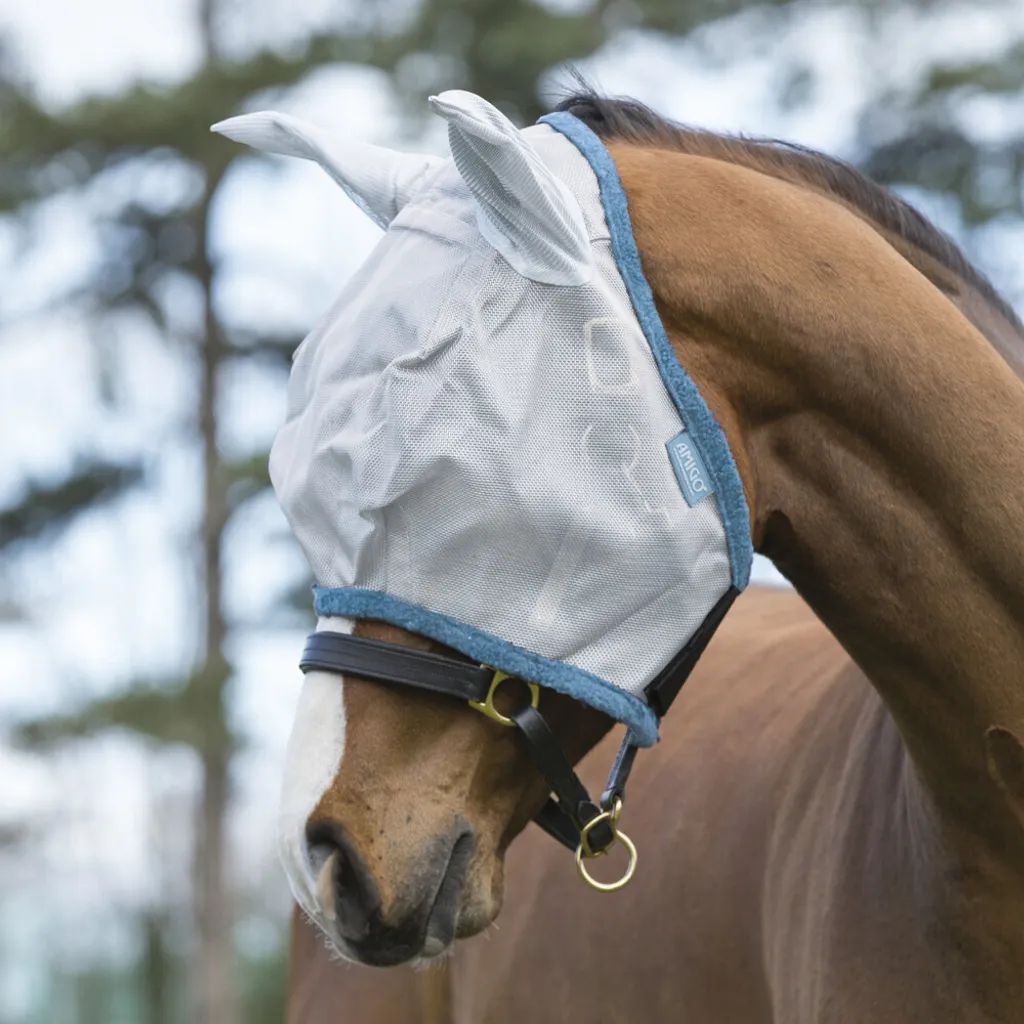 Horseware Ireland Maschera per mosche Amigo Maschera per mosche argento/grigio scuro Cob