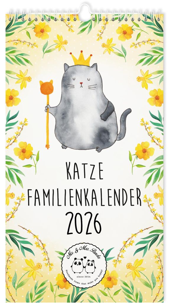 Mr. & Mrs. Panda Terminplaner 2026 Katze Collection - Weiß - Geschenk, Planer, Familienorganizer, Jahreskalender, Haushaltsplaner, Jahresplaner