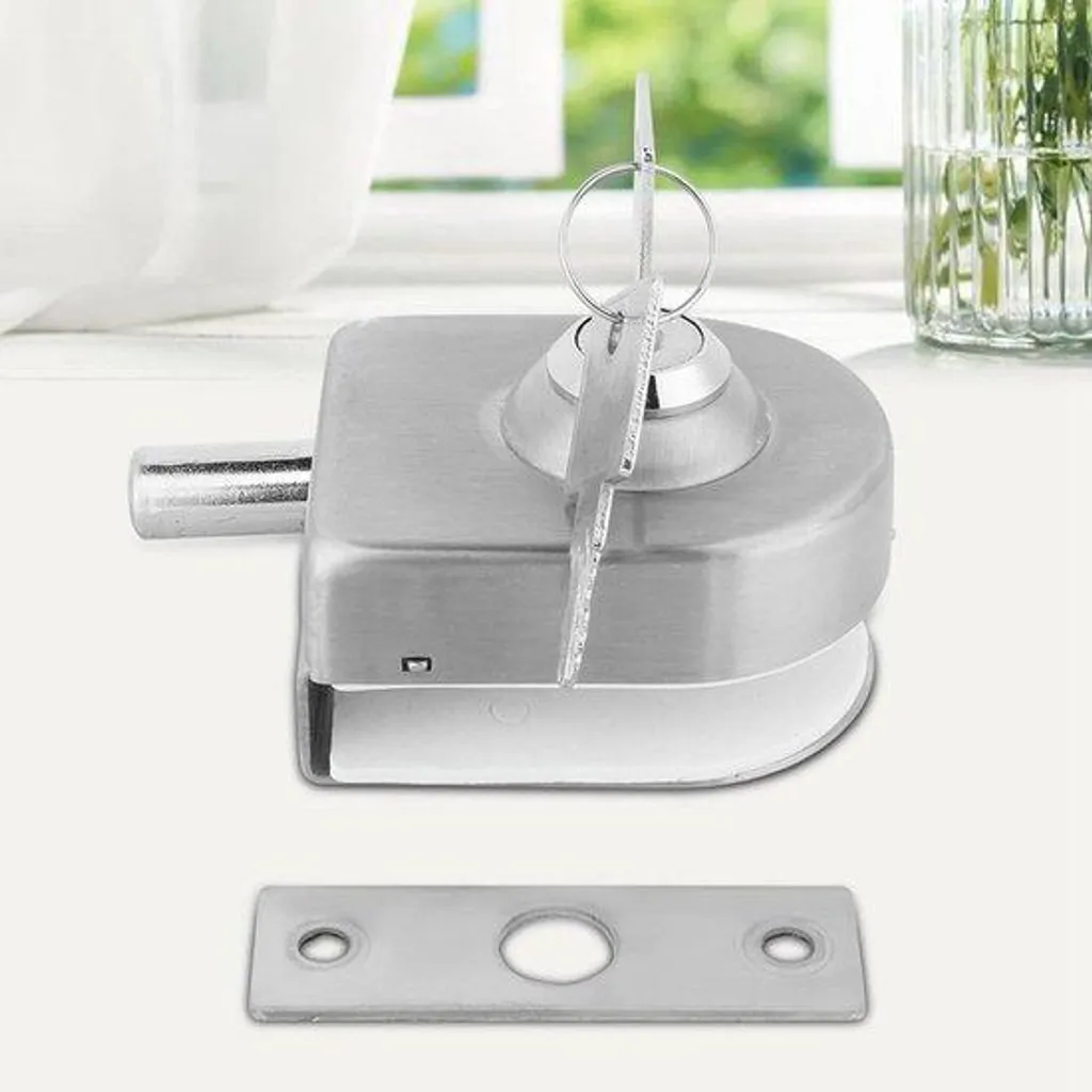 Verrou de porte inox pour salle de bains avec cylindre de sécurité intégré