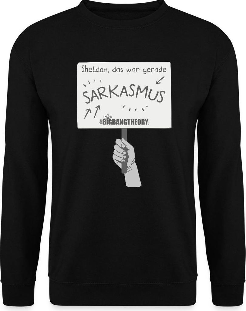 Spreadshirt The Big Bang Theory Sarkasmus Uni Pullover, 3XL, Schwarz