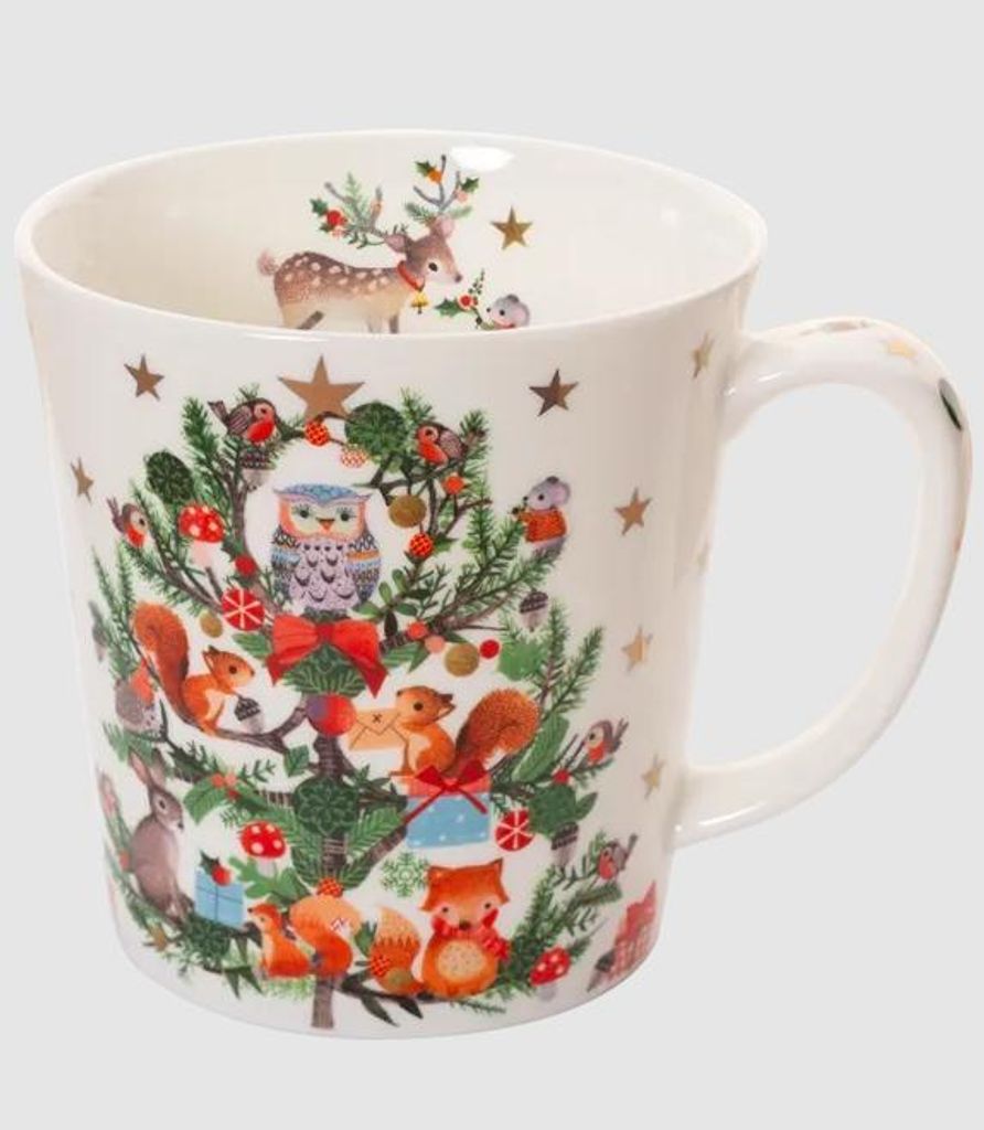 Kaffeebecher Winterwald, Tasse Kaffeetasse, Wintertiere, Weihnachten