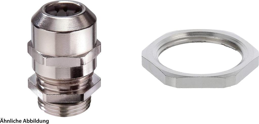 WISKA Verschraubung niedrige Temperatur mit Gegenmutter M25x1,5 inkl. O-Ring Messing (CuZn) vernickelt Gewindelänge