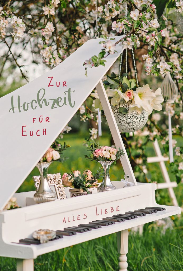 Hochzeit Für Euch alles Liebe Flügel Klavier Glückwunschkarte mit Umschlag