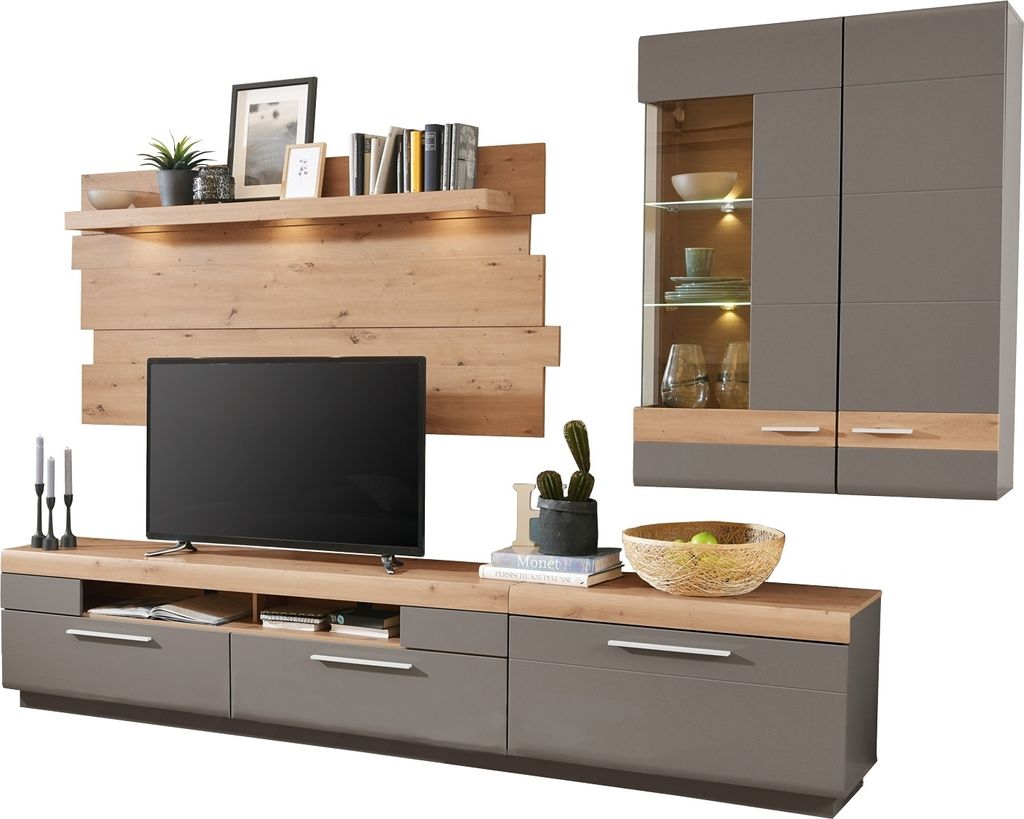 Wohnwand - Artisan Eiche Nachbildung - Basalt matt Produktbild 