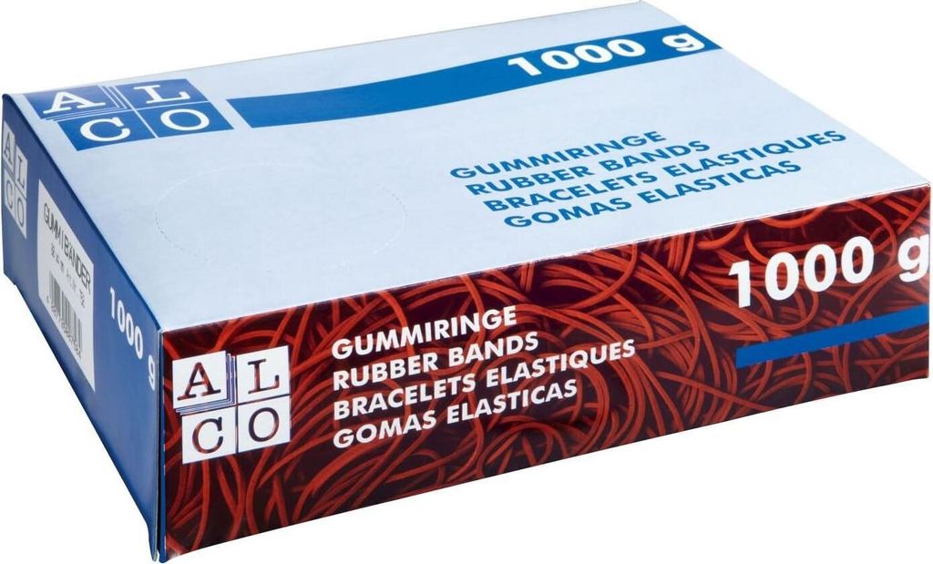 Alco Gummiband Naturkautschuk 17x200mm rot 1000g Produktbild 