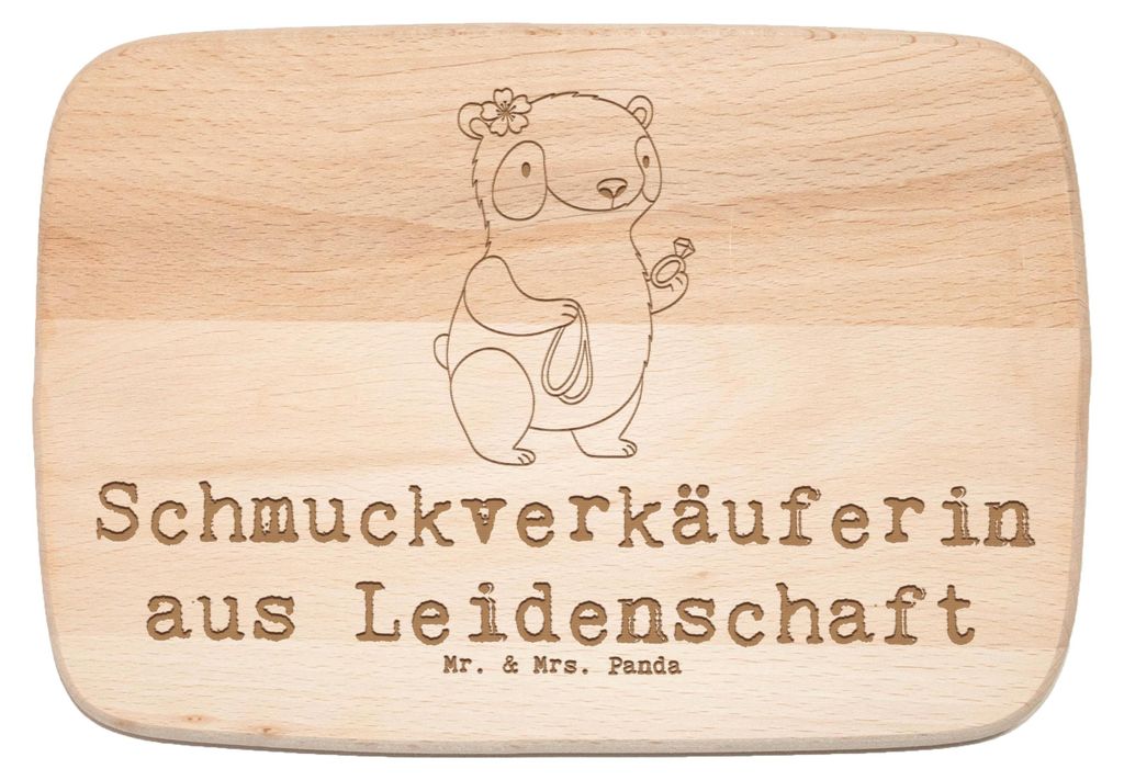 Mr. & Mrs. Panda Holzbrett Schmuckverkäuferin Leidenschaft - Transparent - Geschenk, Ausbildung, Juwelier, Eröffnung, Frühstücksbrettchen, Ausb...