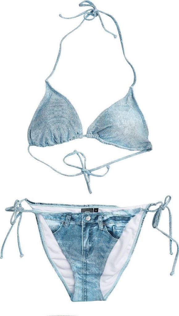 RED by EMP Damen Blaues Bikini-Set mit Neckholder-Trägern XL