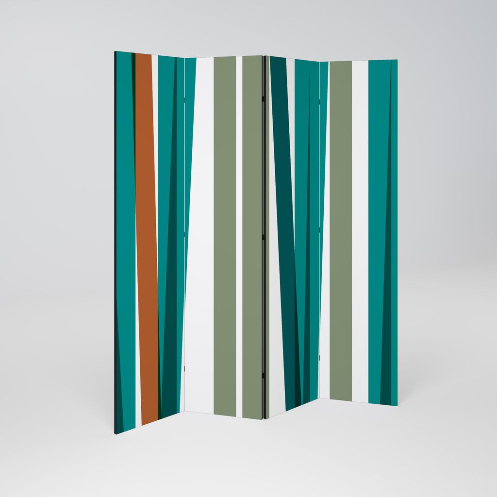 SpaceRebels Paravent Raumteiler - 4-teilig Raumtrenner, Druck 1-Seite - Raumtrenner - Trennwand Wohnung - Room Divider - Spanische Wand Deko Modern...
