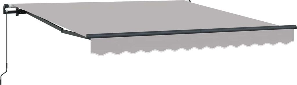 Einziehbare Markise Hellgrau 300 x 250 cm Polyester und Stahl
