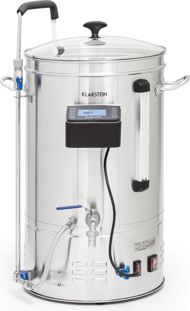 Klarstein Bierbrauset zum Selber Brauen, Edelstahl-Bierbrauset, 35L Bierbrauanlage, Maischekessel Beer Brewing Kit für Anfänger, App-Steuerung, A...