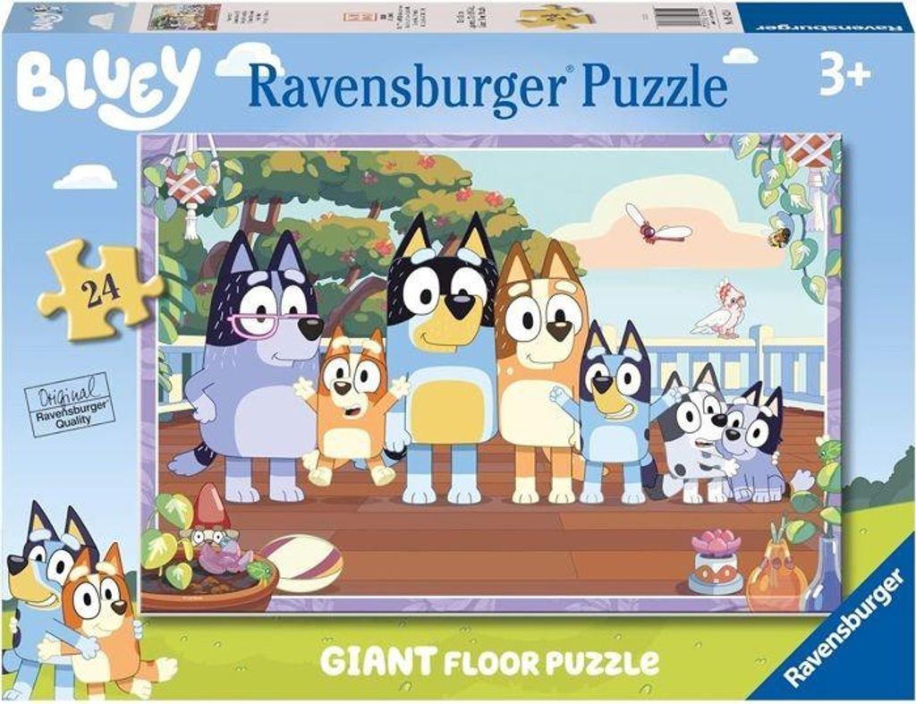 Riesenpuzzle Bluey, 24 Teile, 70 x 50 cm, Ravensburger, Abenteuer mit Familie, Ab 3 Jahren