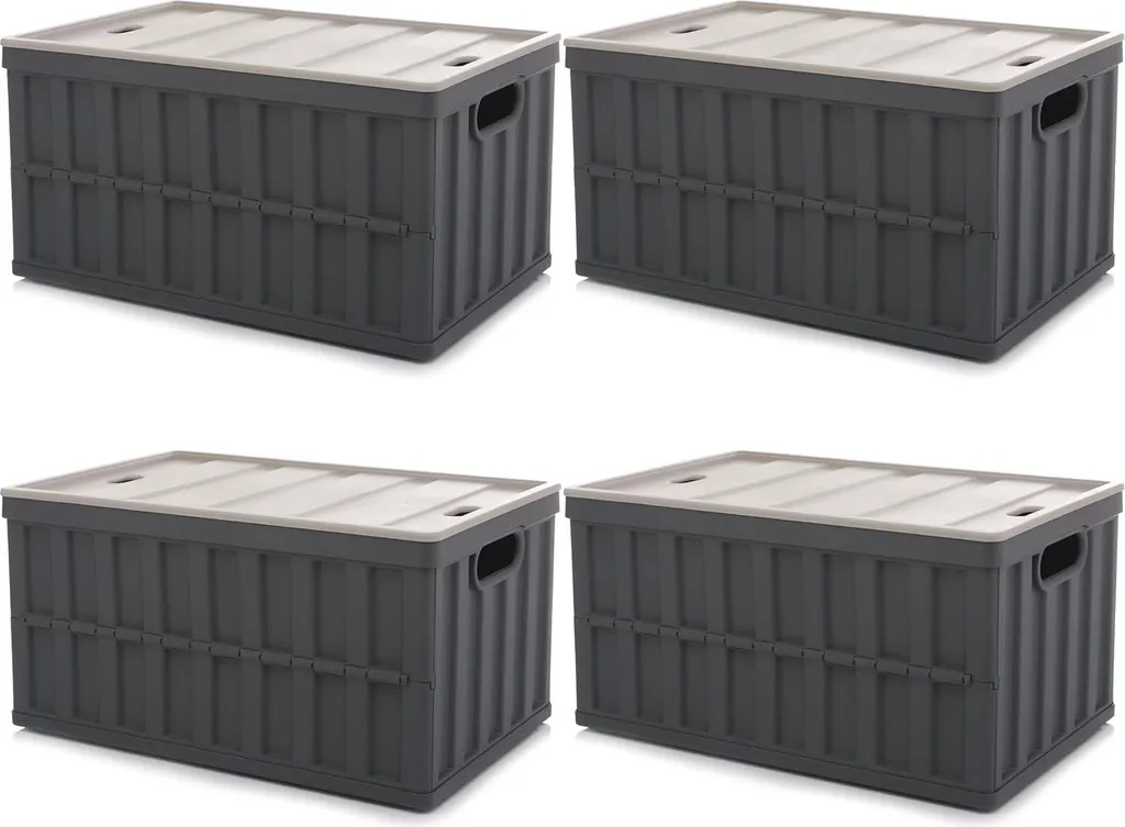 Dites Adieu au Désordre avec ce Set de 4 Boîtes de Rangement Pliables 64L