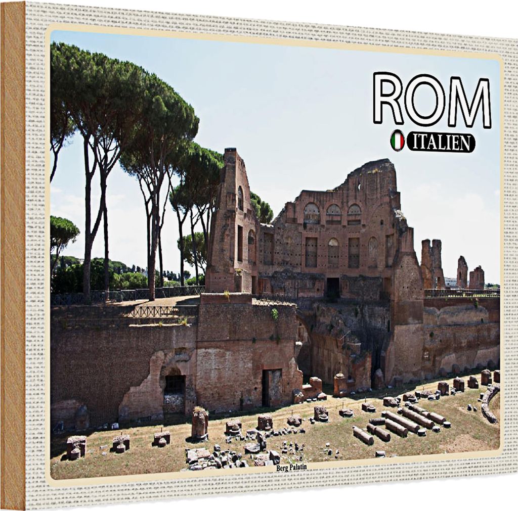Holzschild Reise Rom Italy Berg Palatin Baukunst 30x20cm