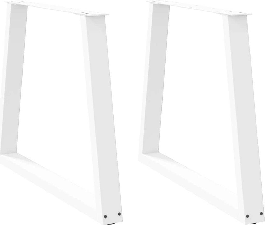 Möbel Esstisch Beine V-Form 2 Stück Weiß 80x(72-73,3) cm Stahl - Tischbeine 4012573