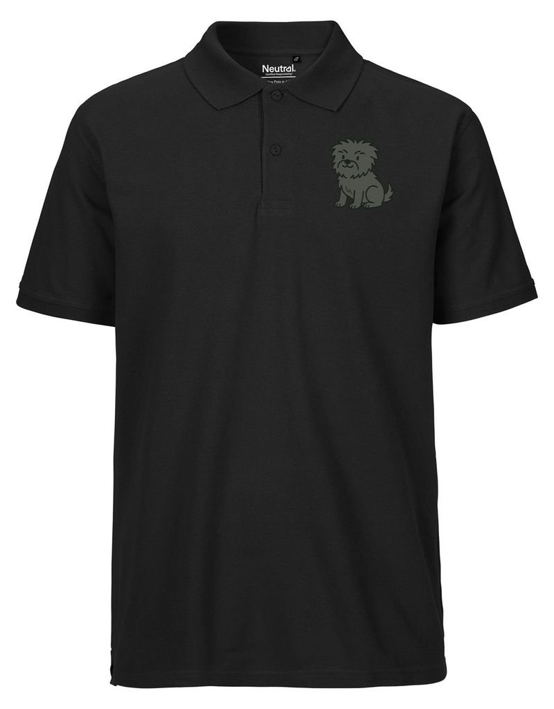 Huuraa Herren Polo Shirt Affenpinscher Comic Affi M Black Bio Baumwolle Fairtrade Poloshirt Geschenkidee