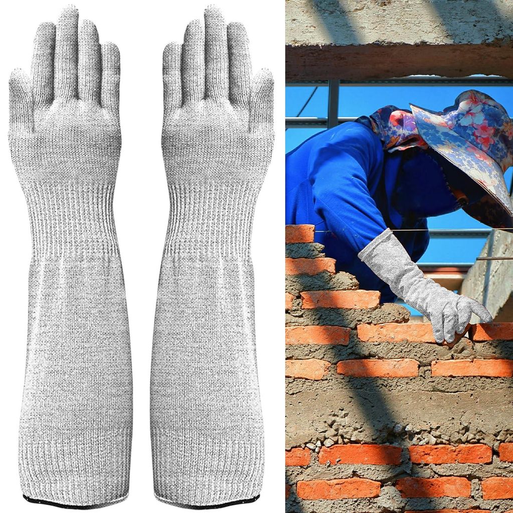 VLYX Schutzhandschuhe, lange Gartenhandschuhe, dornenfest, Schnittschutzklasse 5, mit langen Ärmeln, für Gartenarbeit, Küchenarbeiten und andere...