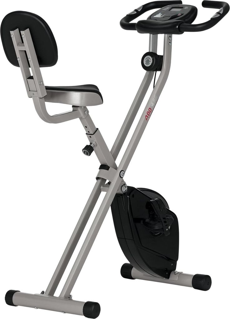 HOMCOM Heimtrainer Fahrradtrainer mit 8 stufig einstellbarem Magnetwiderstand höhenverstellbar Stahl Schwarz+Grau 43x97x109 cm