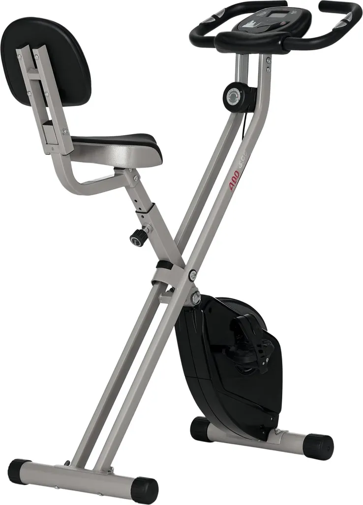 Vélo de fitness magnétique noir avec selle réglable et capteurs de pouls