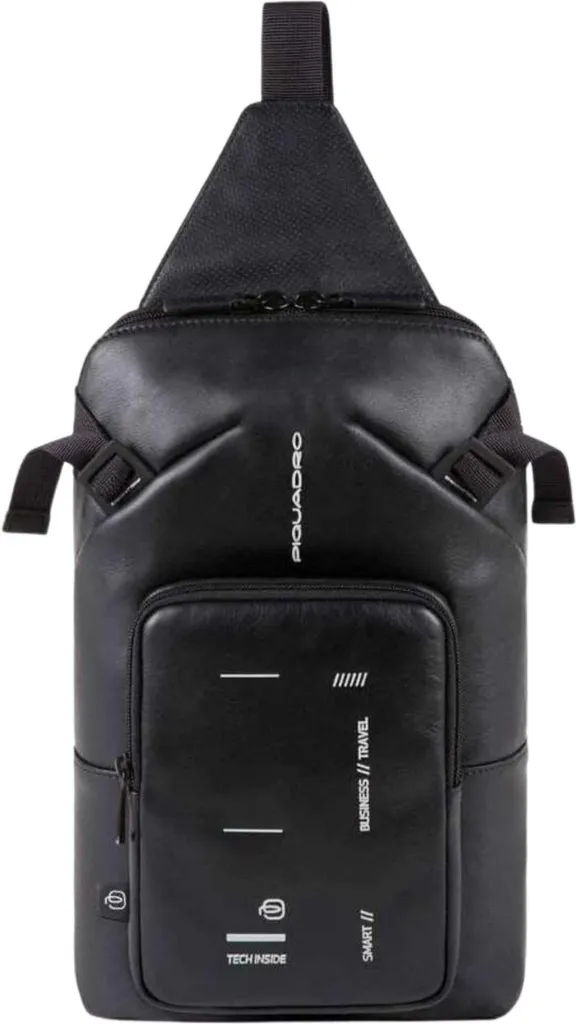 Sac monobretelle Piquadro cuir noir : fini le mal de dos et l'encombrement