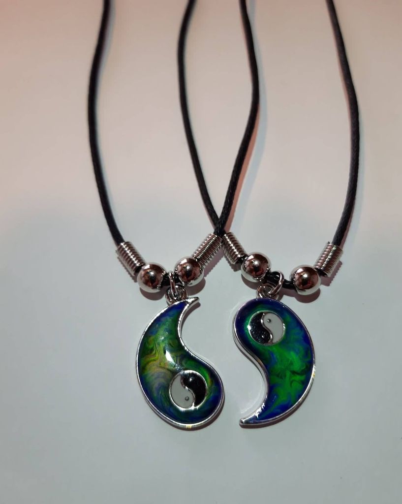Pärchen Stimmungsketten Yin Yang, Kette Anhänger Produktbild 