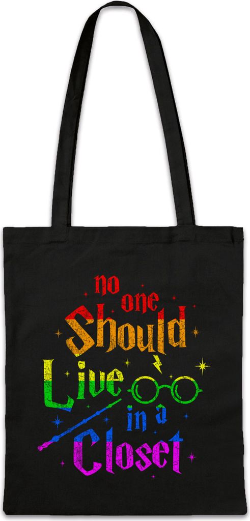 Urban Backwoods No One Should Live In A Closet, Stofftasche, Farbe: Schwarz