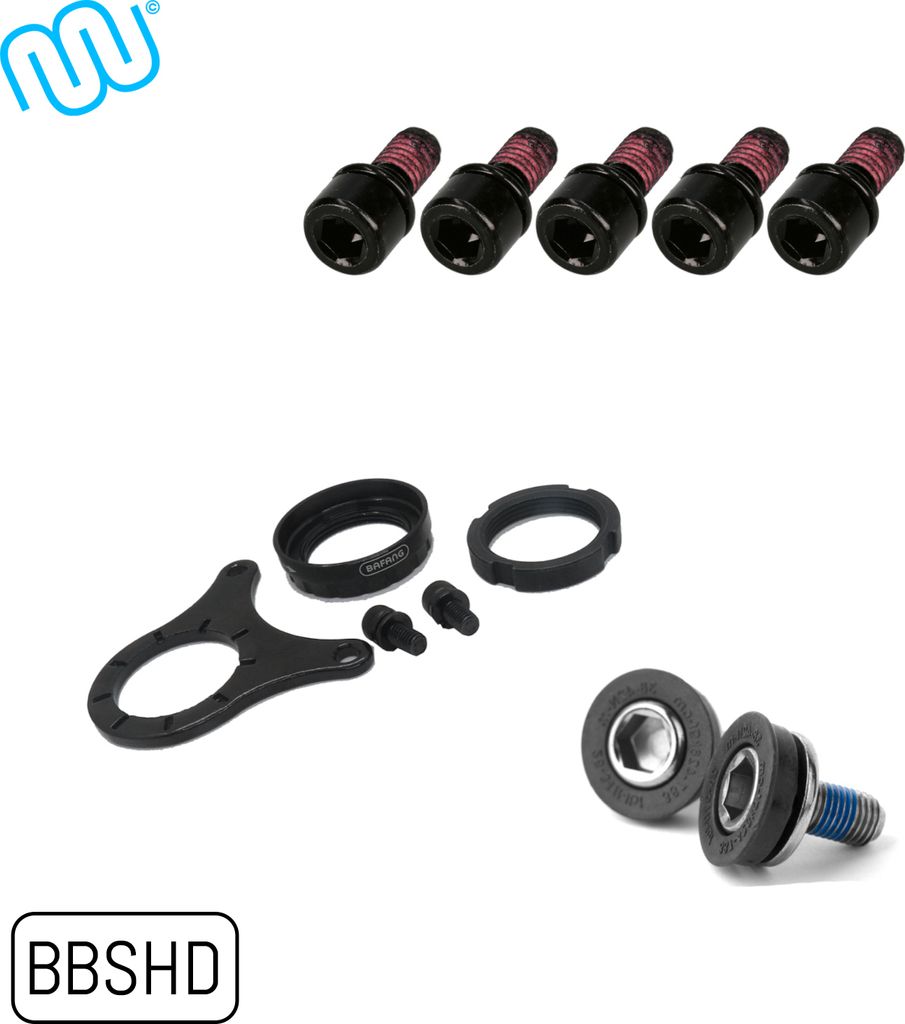 windmeile | Montageset Bafang BBSHD 68mm Befestigungsset Triangle Kurbel- u. Kettenblattschrauben, E-Bike, Elektro, Fahrrad, Pedelec