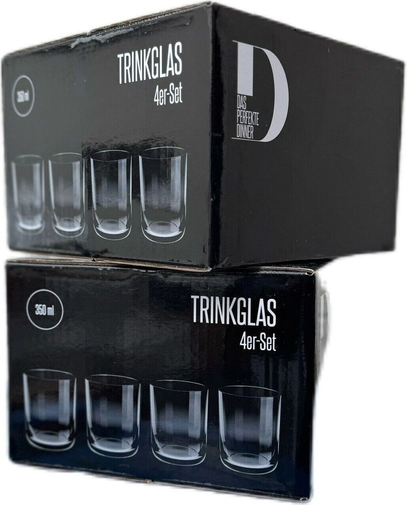 Trinkgläser Das Perfekte Dinner VOX im 4er-SET Anthrazit 350 ml Wasserglas Glas