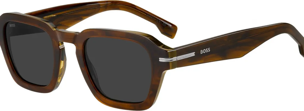 Lunettes de soleil Boss 1853/S Brown Horn Grey 49/23/150 pour Homme