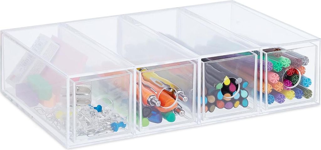 relaxdays Kleine Schubladenbox aus Kunststoff