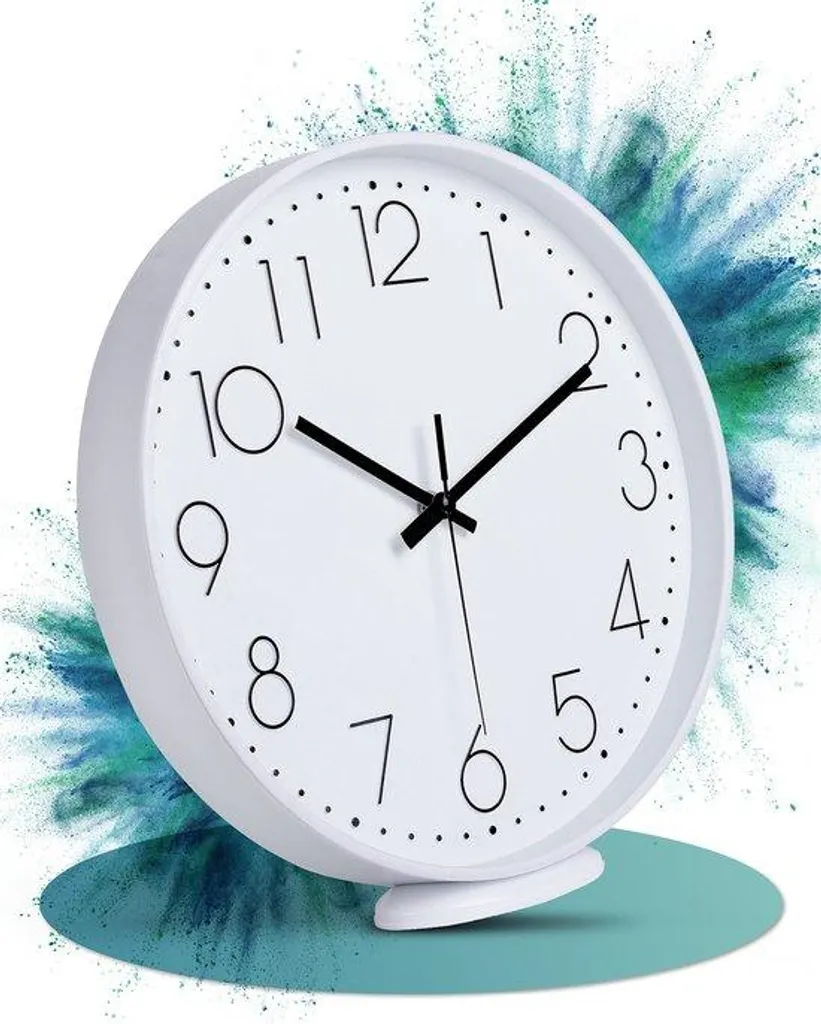 Horloge murale silencieuse 20 cm - Mécanisme discret et design blanc mat