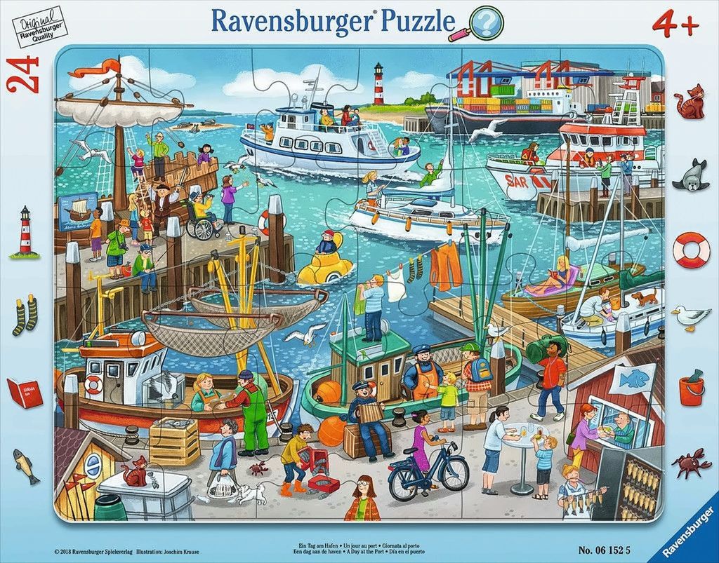 24 pièces Ravensburger Kinder Puzzle cadre Une journée au Image du produit 