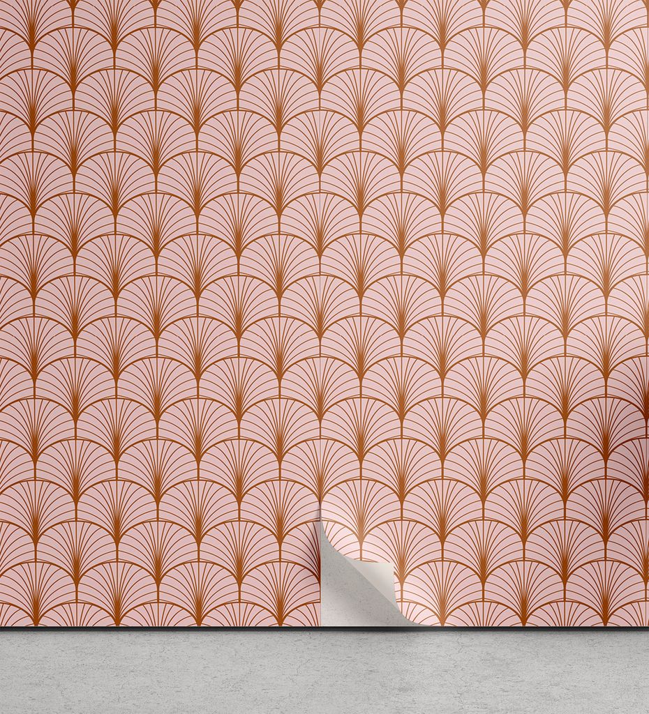 ABAKUHAUS erröten Rosa abziehbare & klebbare Tapete für Zuhause, Geometric Art Deco Motif, selbstklebendes Wohnzimmer Küchenakzent, 33 cm x 250 ...