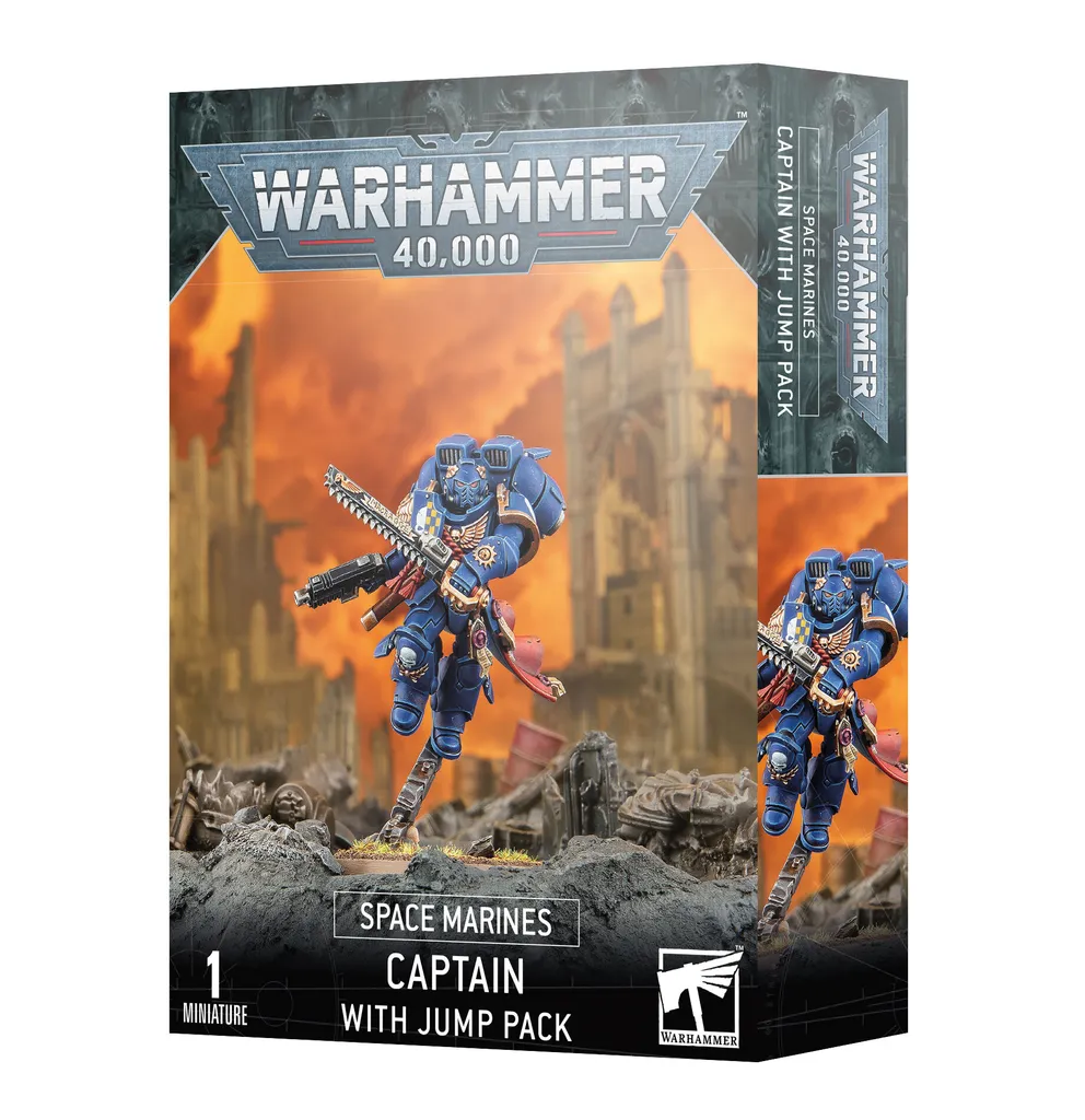 Capitaine avec Jump Pack Space Marines pour assaut rapide wargame