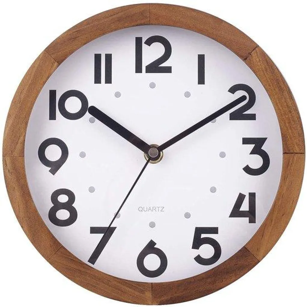 Horloge murale silencieuse en bois vintage 20 cm sans tic-tac gênant
