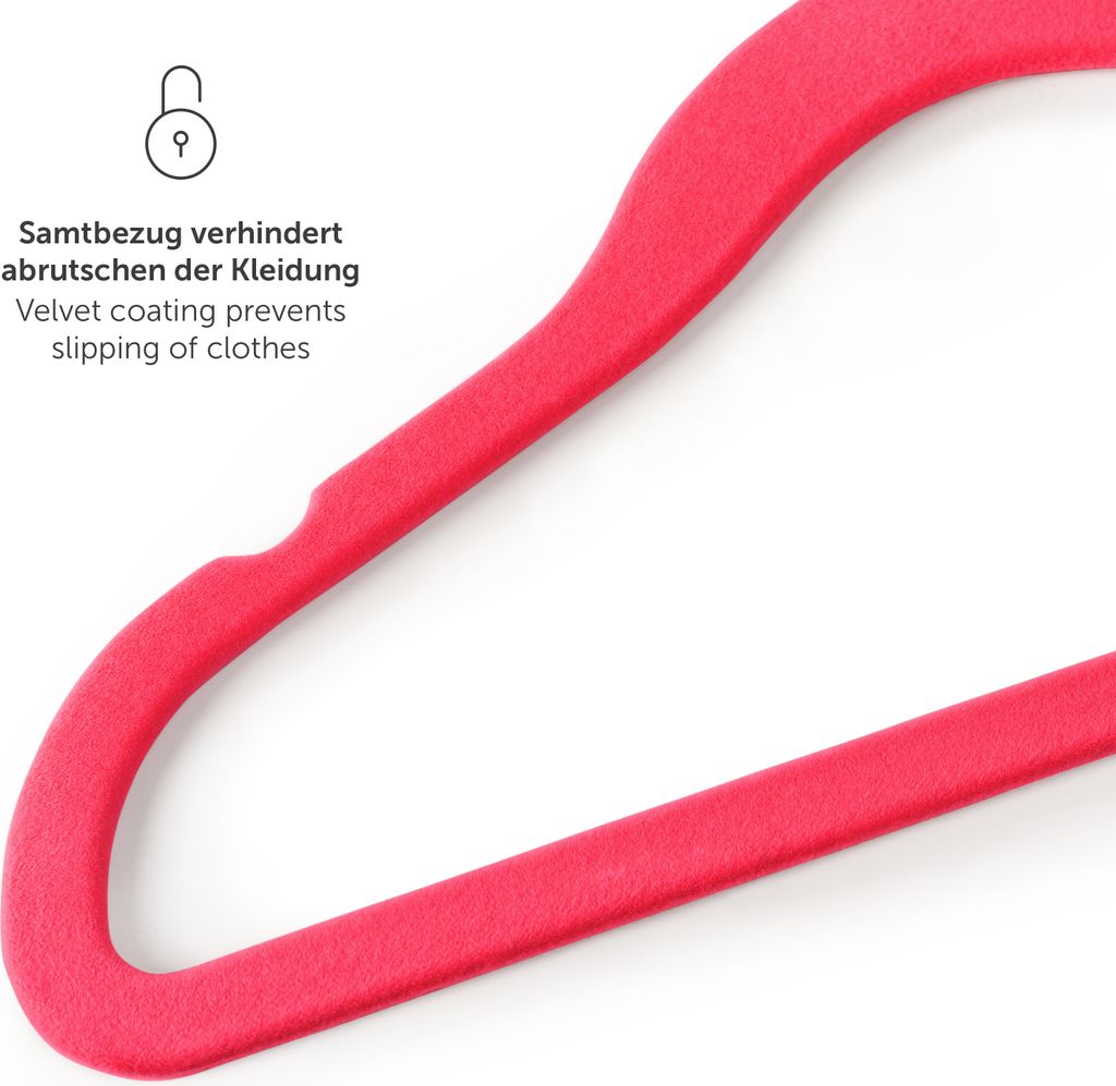 Blumtal 50er-Set Kleiderbügel für Kinder mit Samtbezug - Produktbild 6