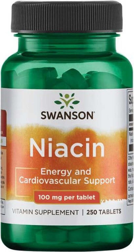 Vitamine B-3 Niacine 100mg 250 comprimés Swanson Health Image du produit 