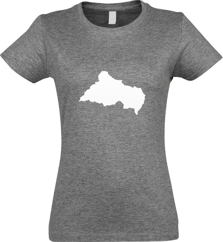 Kiwistar - T-Shirt tailliert - Damen - Graumeliert - Zentralafrikanische Republik - mit Motiv Bedruckt - Funshirt Design - Sport - Freizeit - Damen...