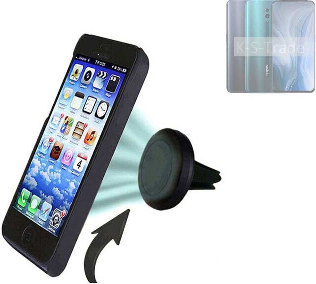 K-S-Trade Kompatibel mit Oppo Reno10 Pro+ Global Auto Handy Halterung KFZ Halter Lüftungsgitterhalterung Air Vent mount Smartphone Halter