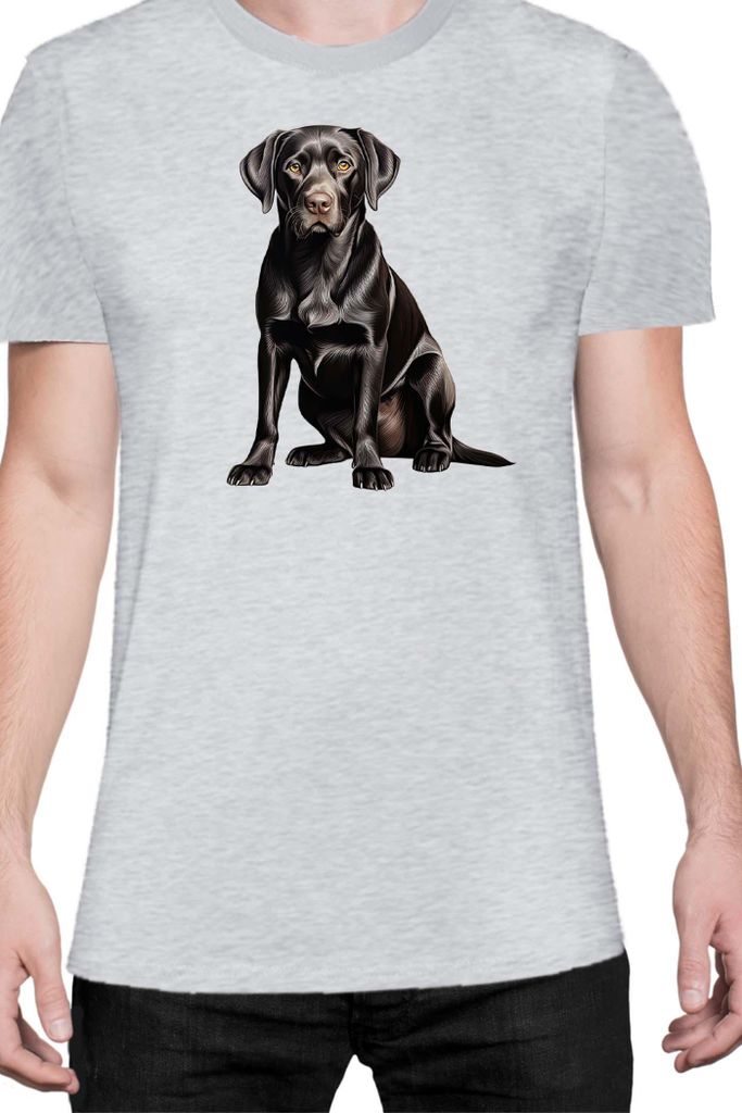 Herren T-Shirt Dogs Breeds Labrador Retriever Dog Breed 006, Man 2XL / Grau