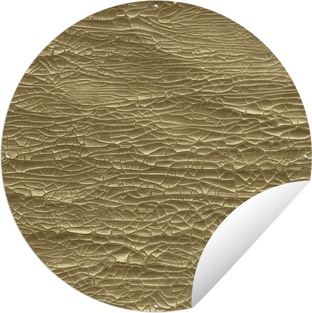 MuchoWow Gartenposter Outdoor-Poster Rund Gold - Farbe - Abstrakt Ø 150 cm Gartendeko Rundes Poster draußen
