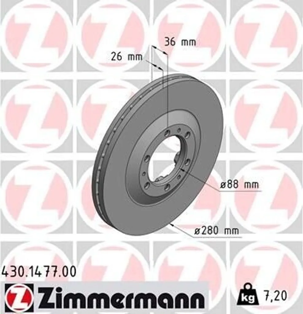 Éliminez les vibrations : Disque de frein Zimmermann 430.1477.00 B