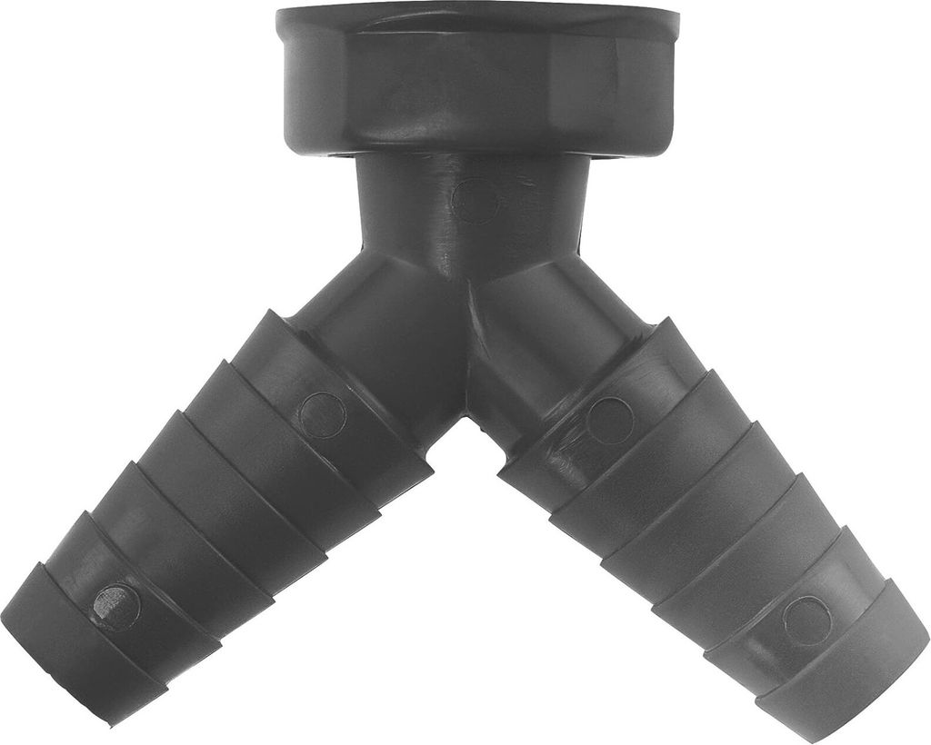 CORNAT Rezyklat Schlauchanschluss 2-fach - 45° Abzweig - 1 Zoll IG - Ø 21 mm - 23 mm - Hergestellt aus recycelten Kunststoffen, Doppel-Maschinena...