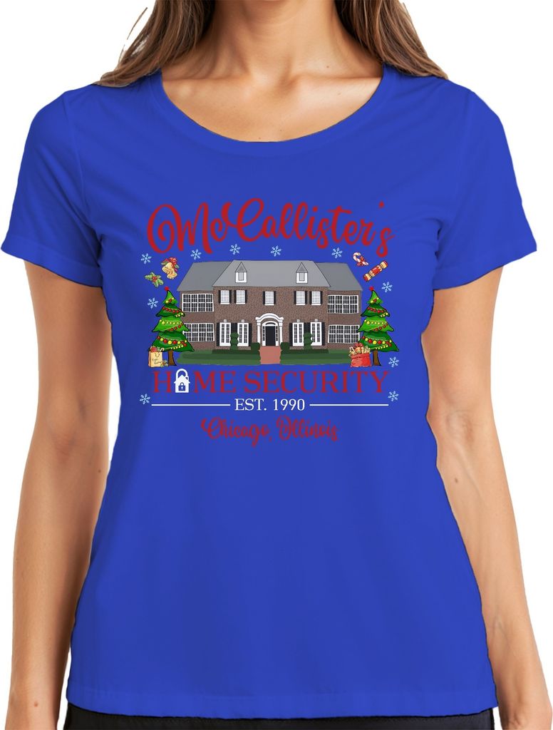McCallister's Home Security Chicago Illinois - Weihnachten Christmas Xmas Damen T-Shirt, Blau, L