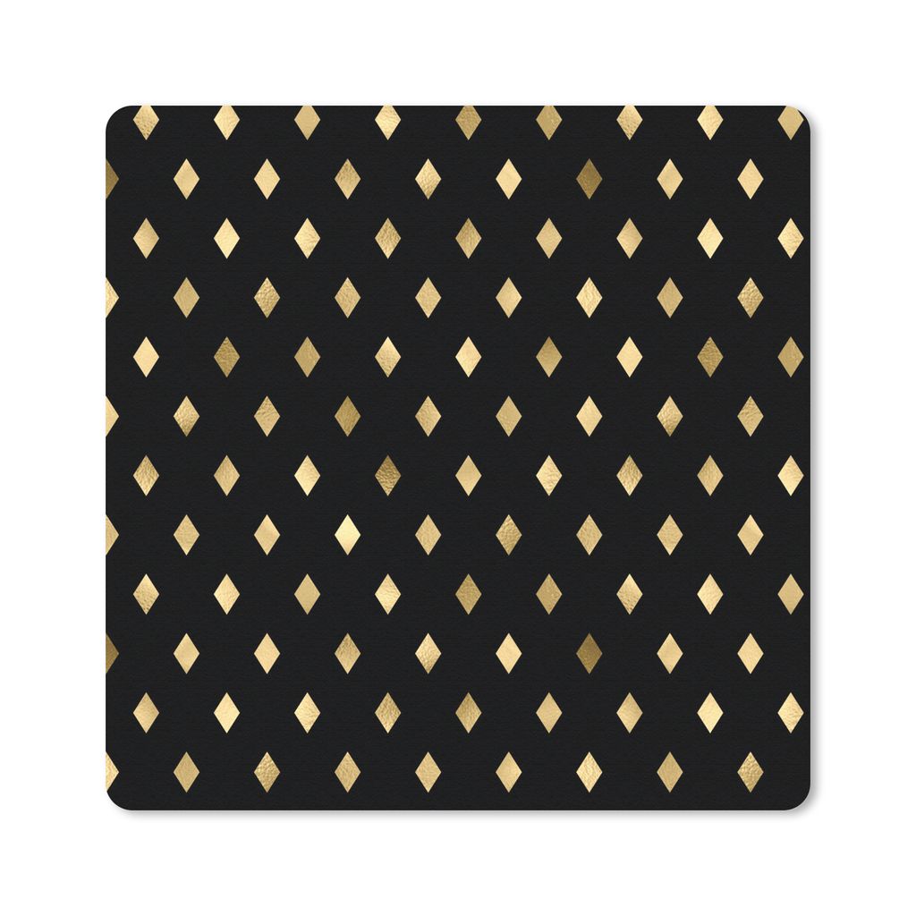MuchoWow Mauspad Mousepad Muster - Gold - Kariert 20x20 cm - Mousepads - Maus Mat - Pad - Mausunterlage - Desk Mat - Bureauartikeln