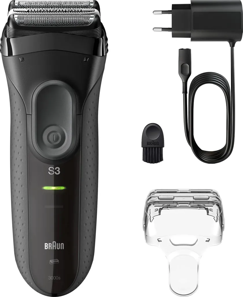 Rasoir Braun Series 3 3000s Noir et Gris - Rasage Barbe Électrique Homme