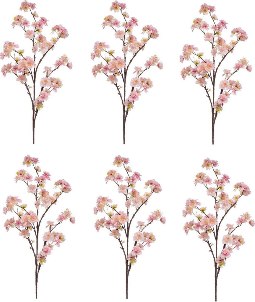 6er Set künstliche Kirschblüten Magnolie creme weiß H. 120cm Emerald Kunstblumen