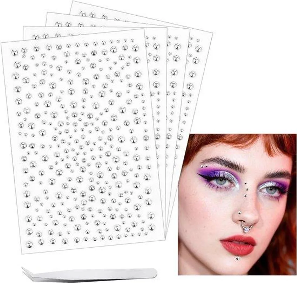 Décoration Visage et Yeux pour Festivals - 1280 Faux Piercings Ronds